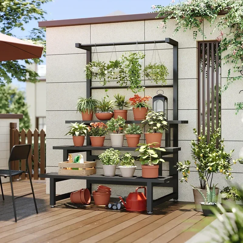 Outdoor Furniture Balcony - Tiered Display Plant Rack Shelf Universal