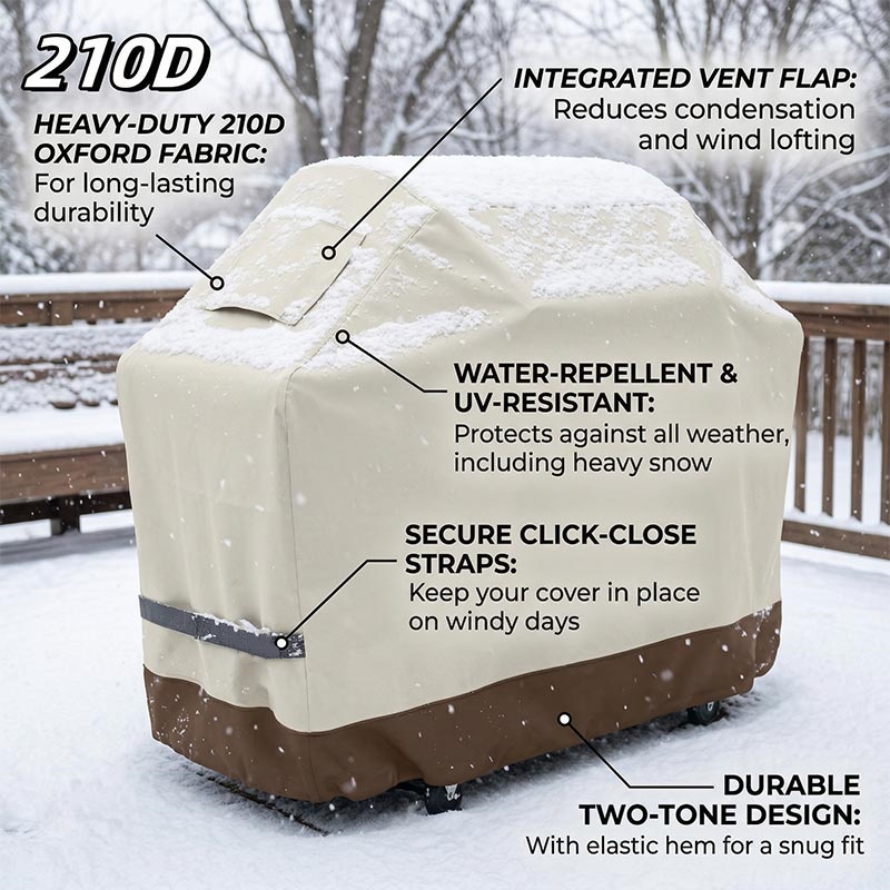 Outdoor Furniture Weatherproof - 210D BBQ Beige Barbecue Grill Outdoor