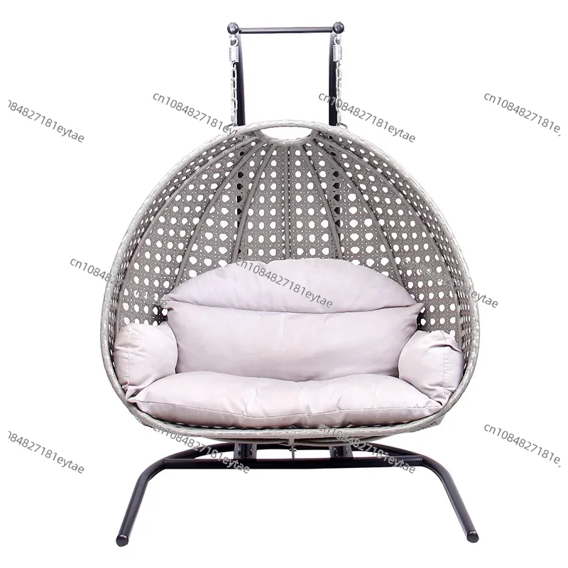 Outdoor Furniture Egg Chair - Modern Outdoor Patio Grey Wicker 2