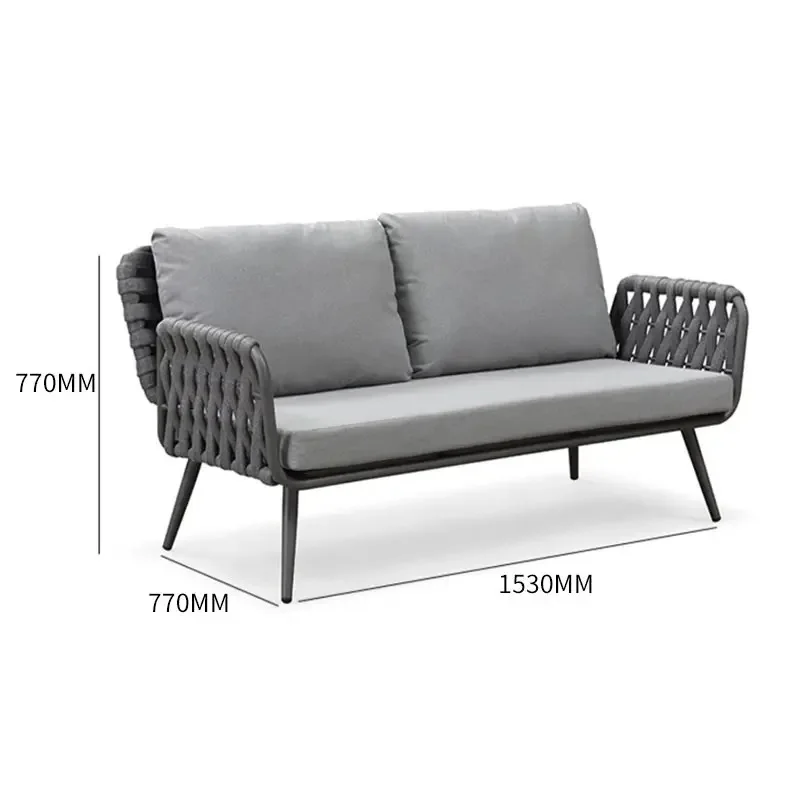 Outdoor Furniture From China - -Modern Style Grey Aluminum Garden Sofa