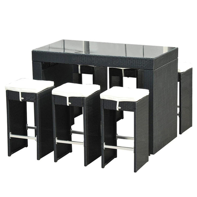 Outdoor Furniture Europe - 7pcs Rattan Bar Set Garden Wicker