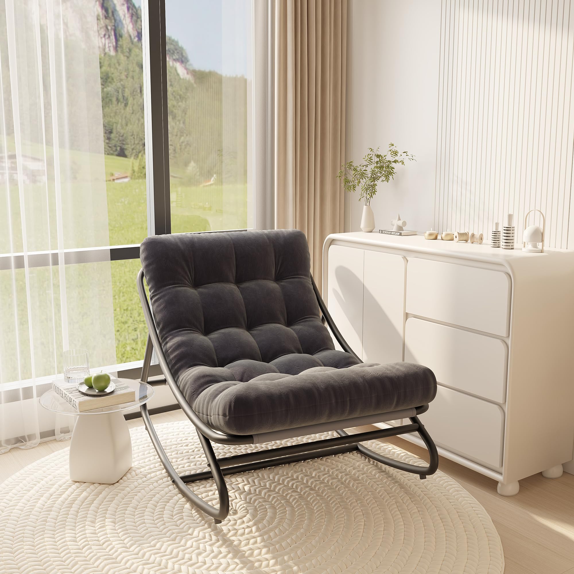Outdoor Furniture Egg Chair - Outdoor Papasan Rocking Chair, Oversized Egg