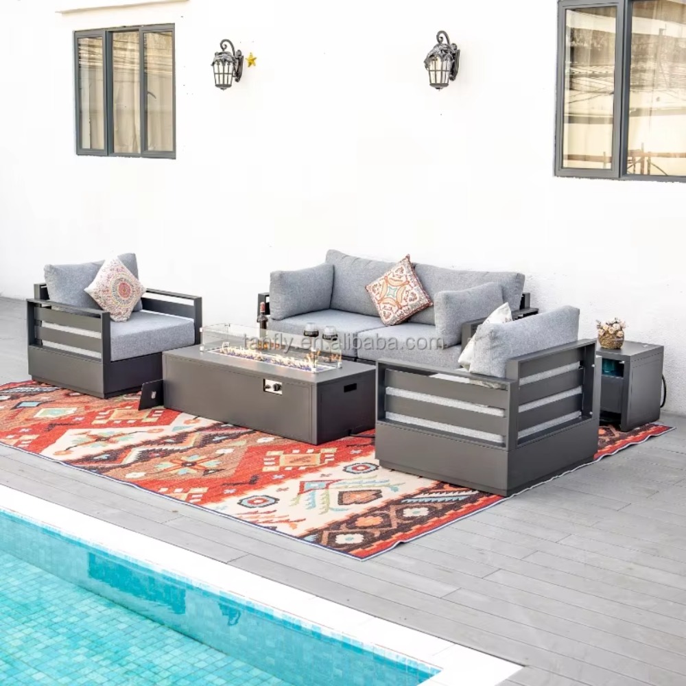 Outdoor Furniture Set With Fire Pit - Villa Hotel Outdoor Furniture Set Modern