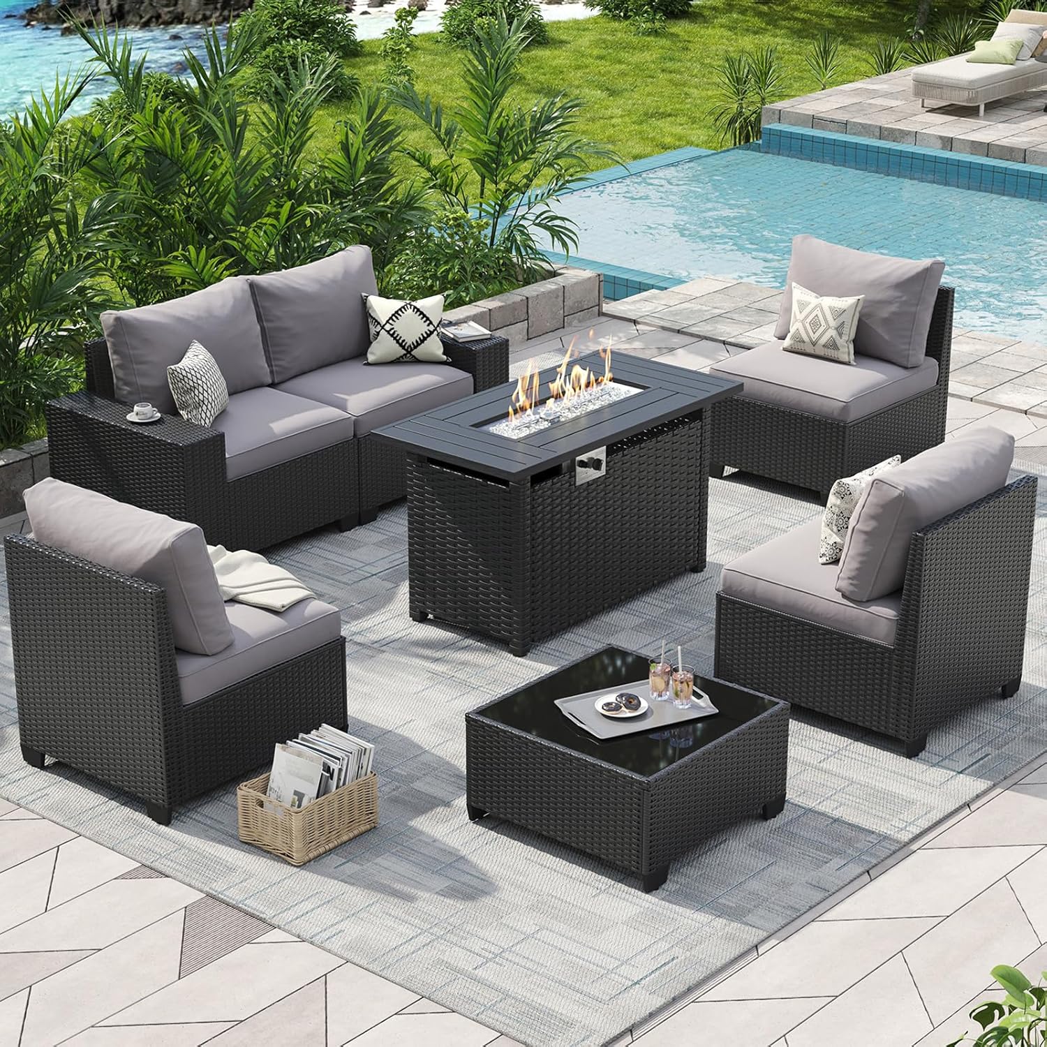 Outdoor Furniture Set With Fire Pit - Outdoor Patio Furniture Set with 44''