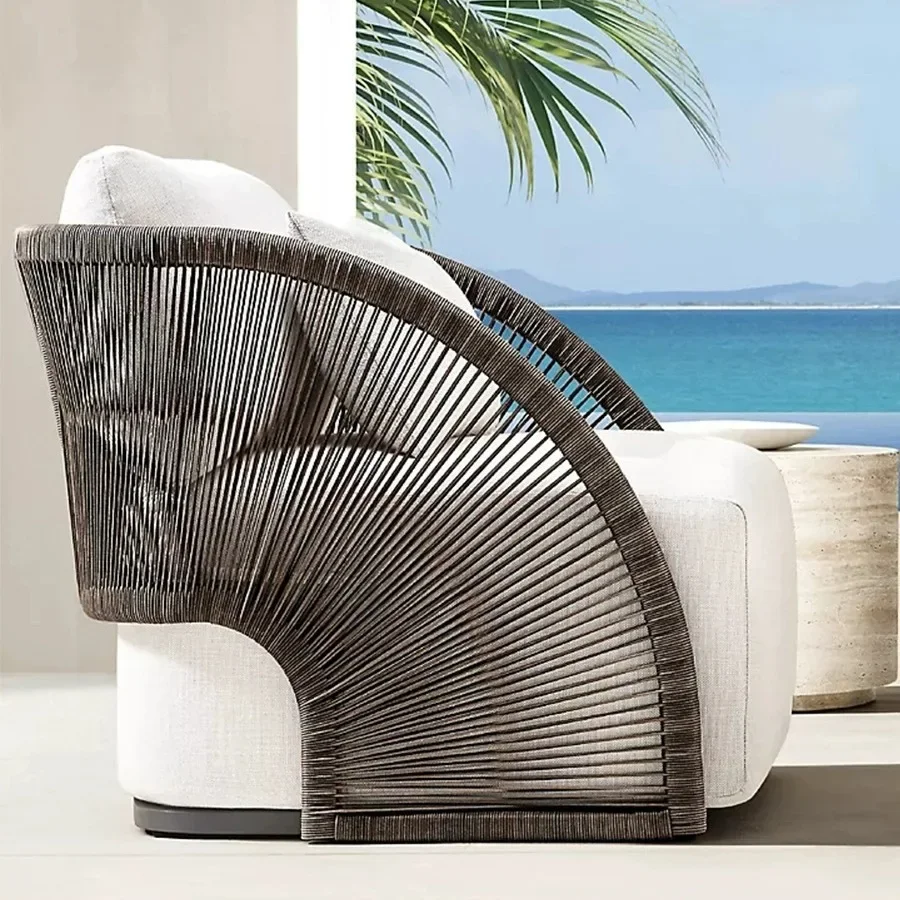 Outdoor Furniture Europe - Rattan Sofa Outdoor Leisure Balcony Three-piece