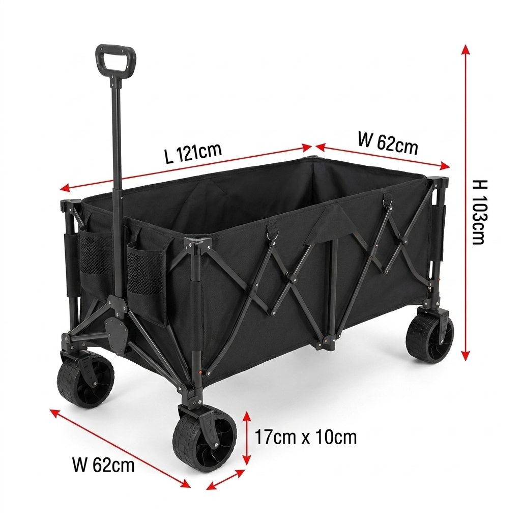 Outdoor Furniture Heavy Duty - Custom Heavy-Duty Folding Wagon Cart with