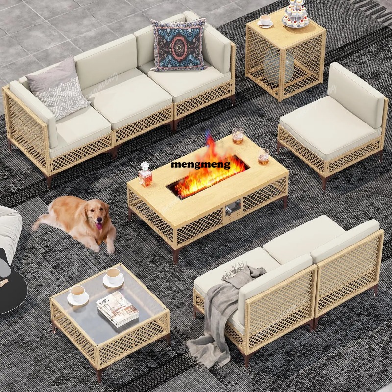 9-Piece Outdoor Patio Furnitur - Outdoor Furniture Set With Fire Pit recension och pris