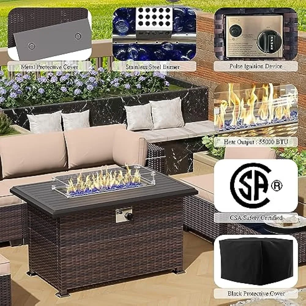 -Patio Furniture Set With Prop - Outdoor Furniture Set With Fire Pit recension och pris