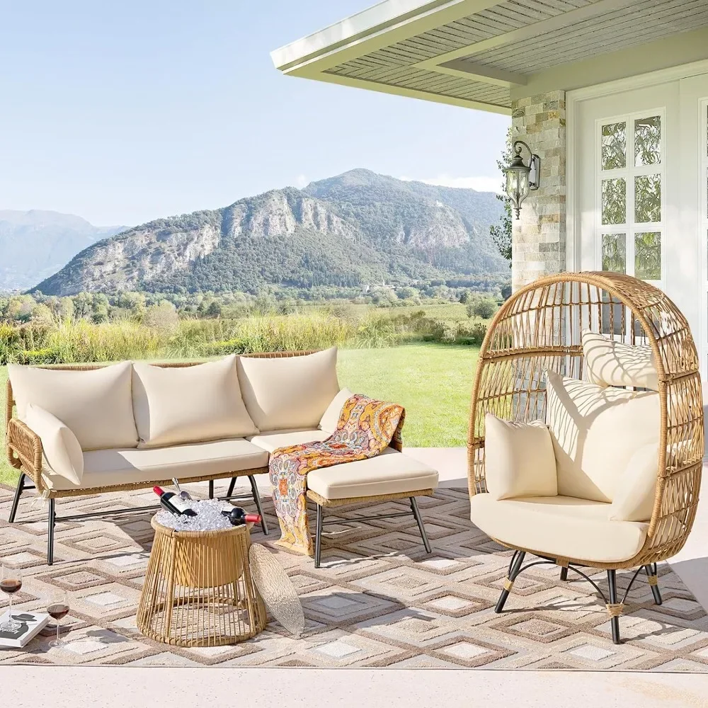 A 3/4/5 Piece Boho Outdoor Pat - Outdoor Furniture Egg Chair recension och pris