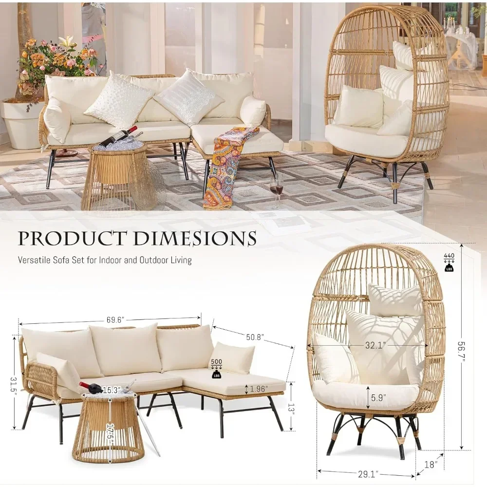 A 3/4/5 Piece Boho Outdoor Pat - Outdoor Furniture Egg Chair recension och pris