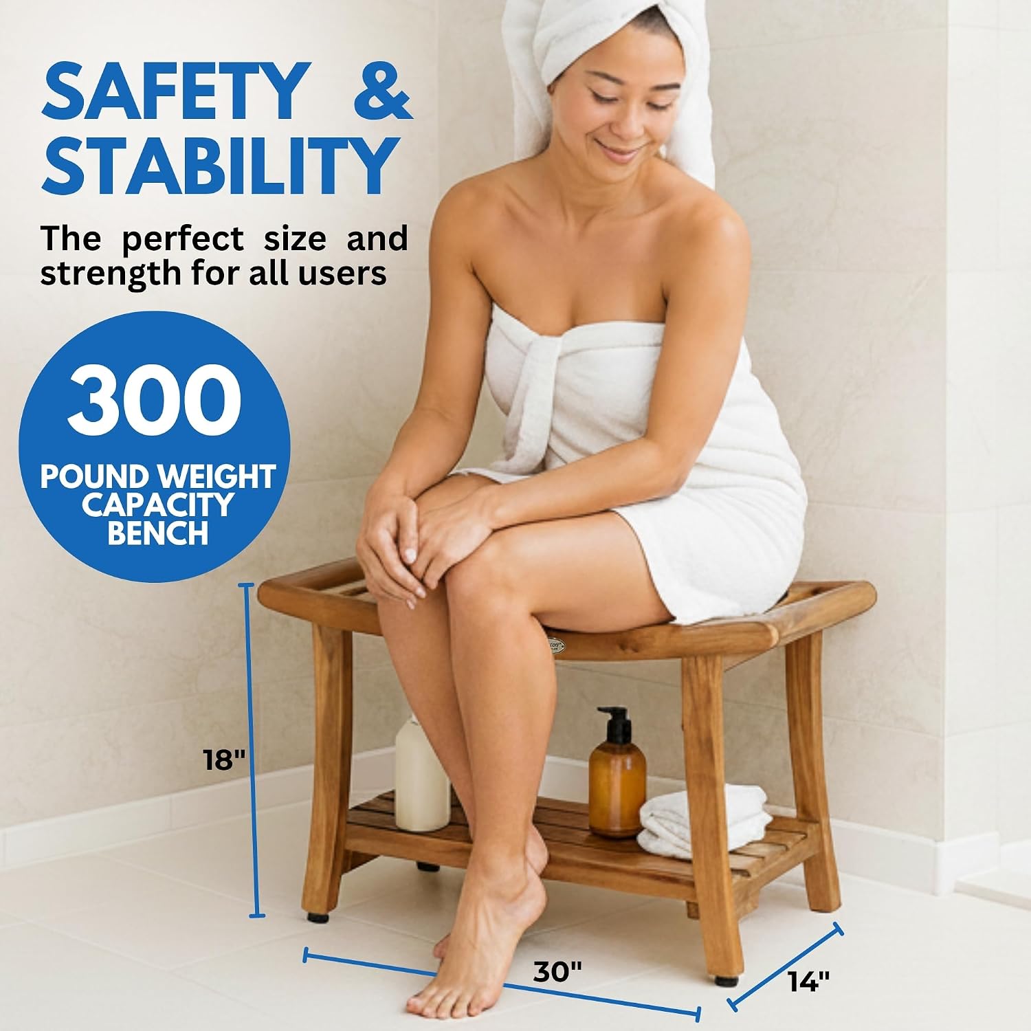 Teak Shower Bench Spa Bath Sho - Outdoor Furniture Teak recension och pris