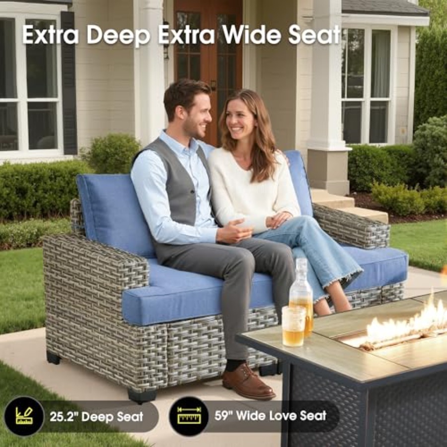 Outdoor Sectional Patio Furnit - Outdoor Furniture Set With Fire Pit recension och pris