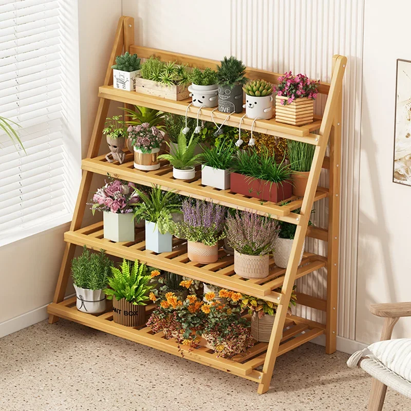 Solid Wood Flower Shelf Plant  - Outdoor Furniture Balcony recension och pris