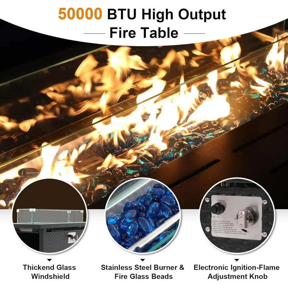 8-Piece Patio Furniture Set wi - Outdoor Furniture Set With Fire Pit recension och pris