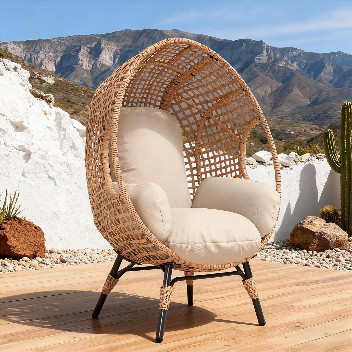 Elegant Arc Back Hanging Egg C - Outdoor Furniture Egg Chair recension och pris