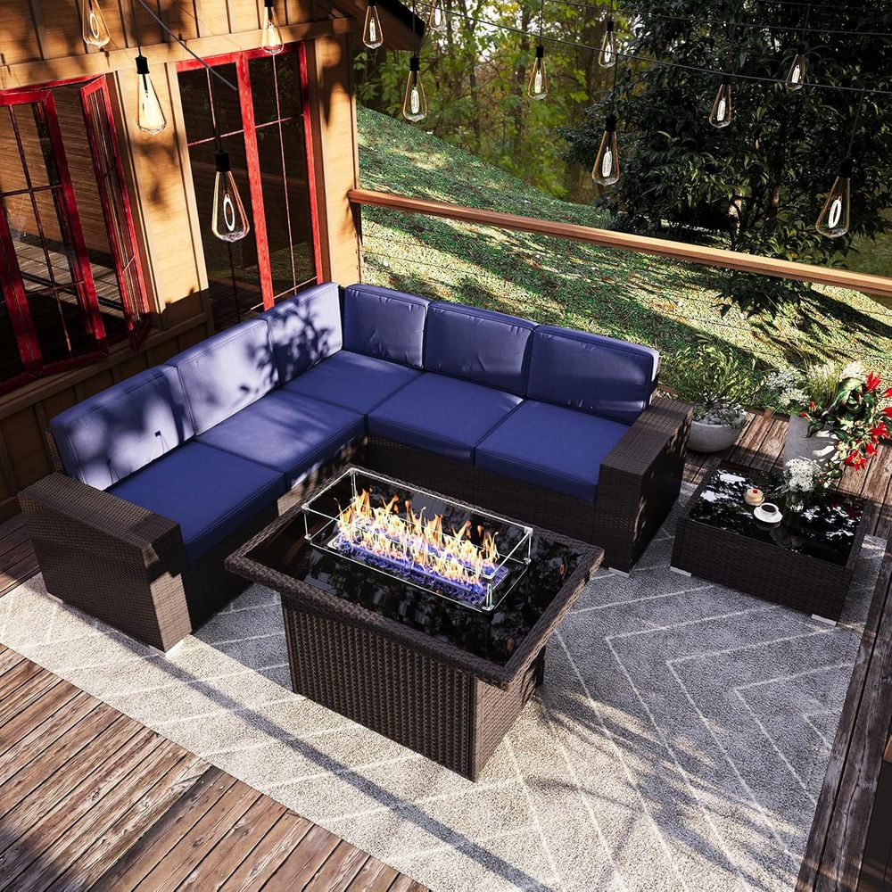 7-Piece Outdoor Patio Furnitur - Outdoor Furniture Set With Fire Pit recension och pris