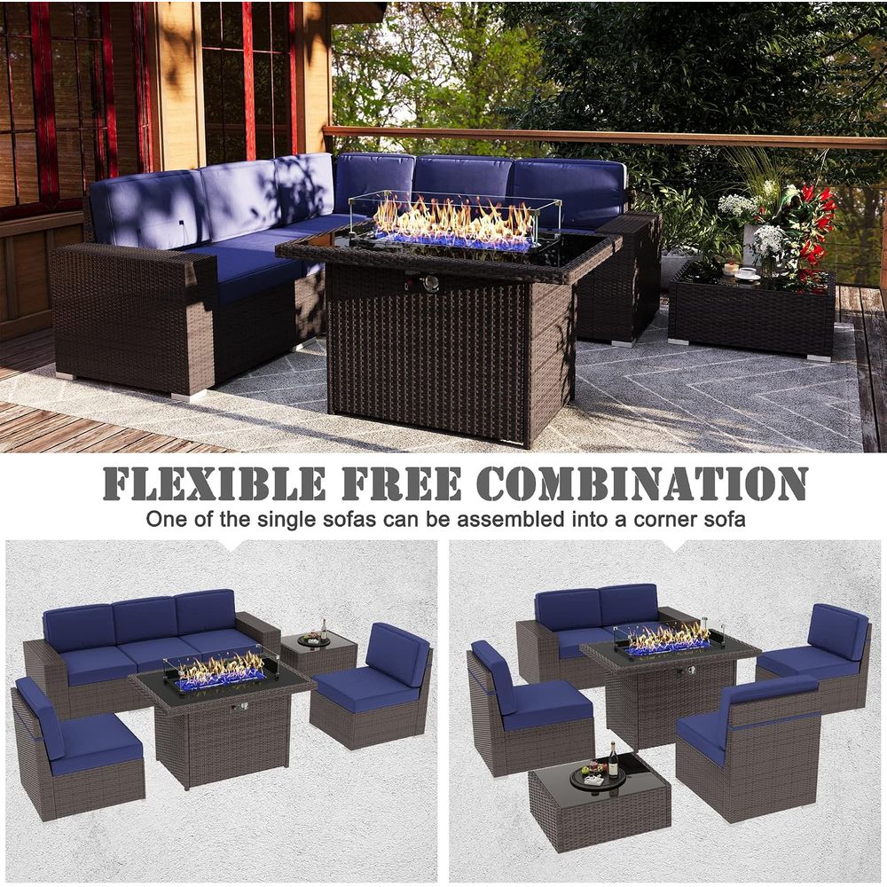 7-Piece Outdoor Patio Furnitur - Outdoor Furniture Set With Fire Pit recension och pris
