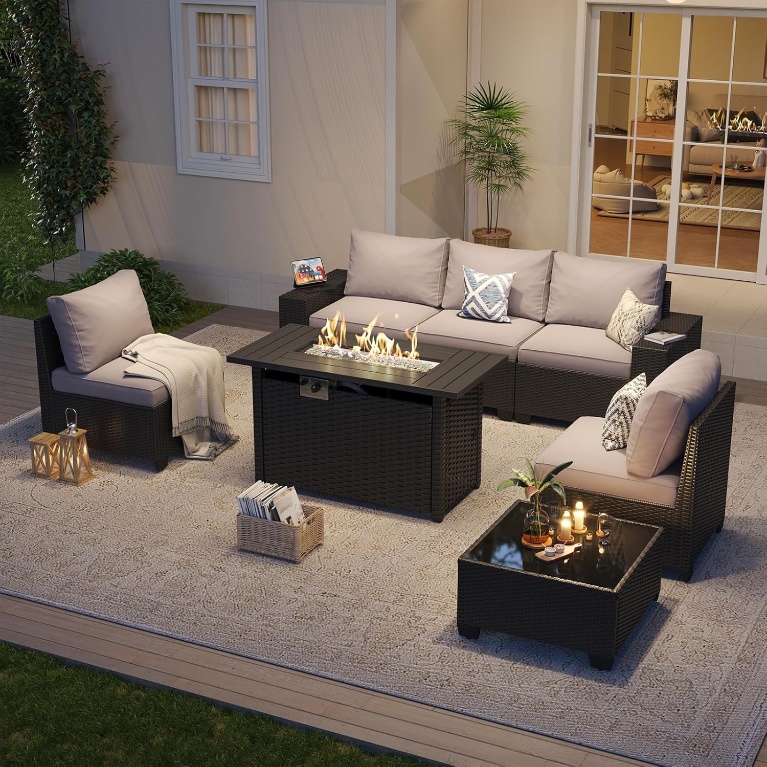Outdoor Patio Furniture Set wi - Outdoor Furniture Set With Fire Pit recension och pris