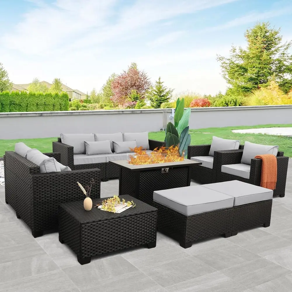 8-Piece Outdoor Furniture Set  - Outdoor Furniture Set With Fire Pit recension och pris