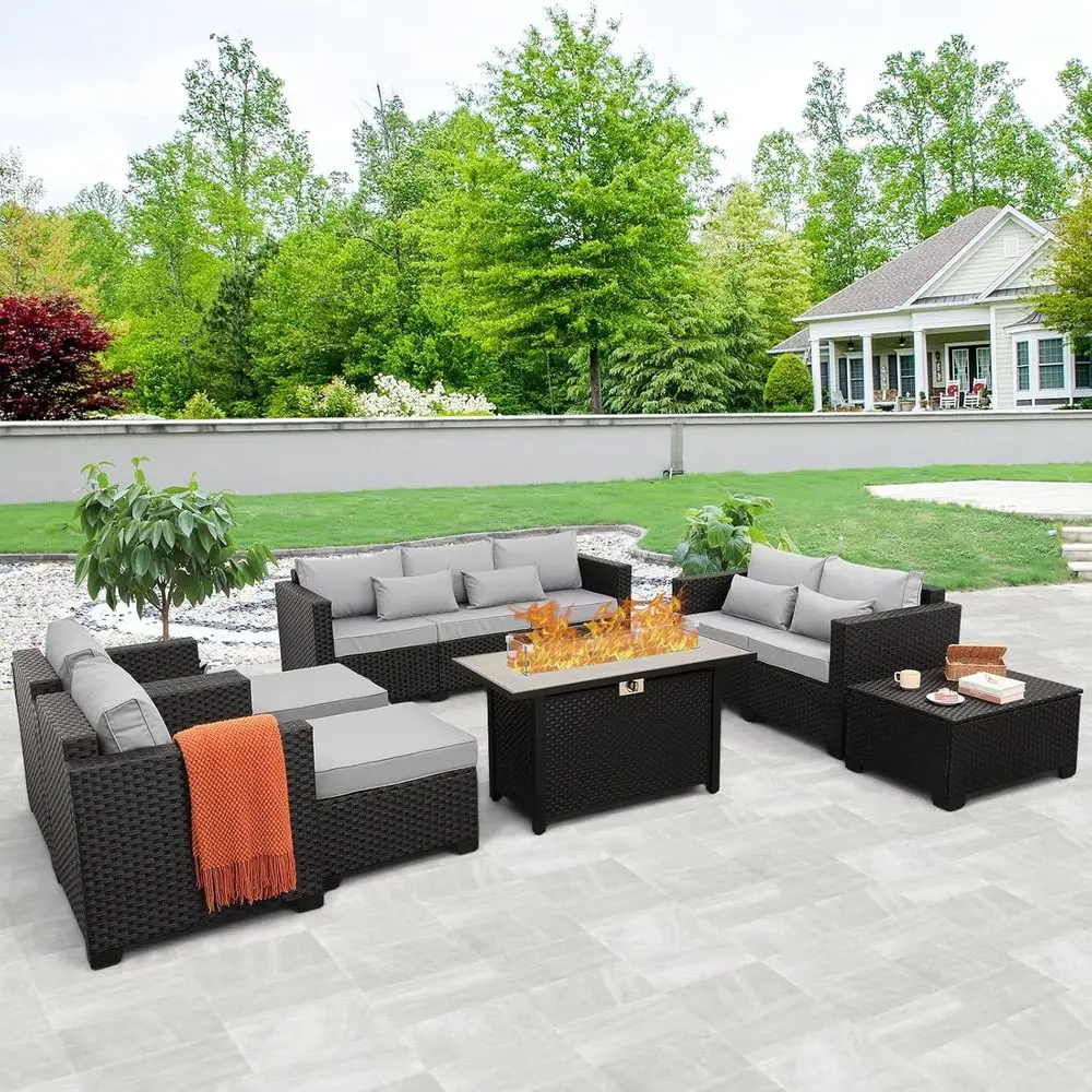 8-Piece Outdoor Furniture Set  - Outdoor Furniture Set With Fire Pit recension och pris
