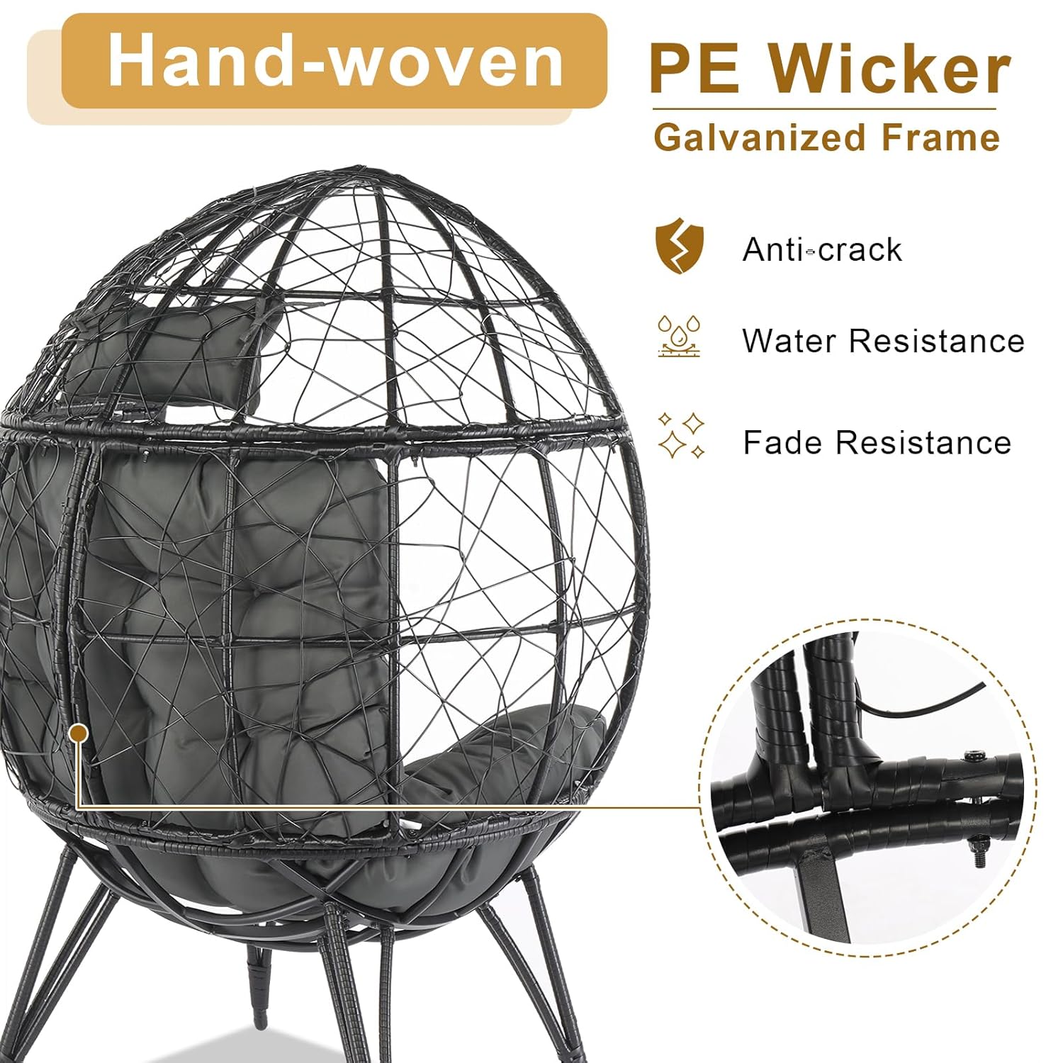Oversized Wicker Egg Chair Cus - Outdoor Furniture Egg Chair recension och pris