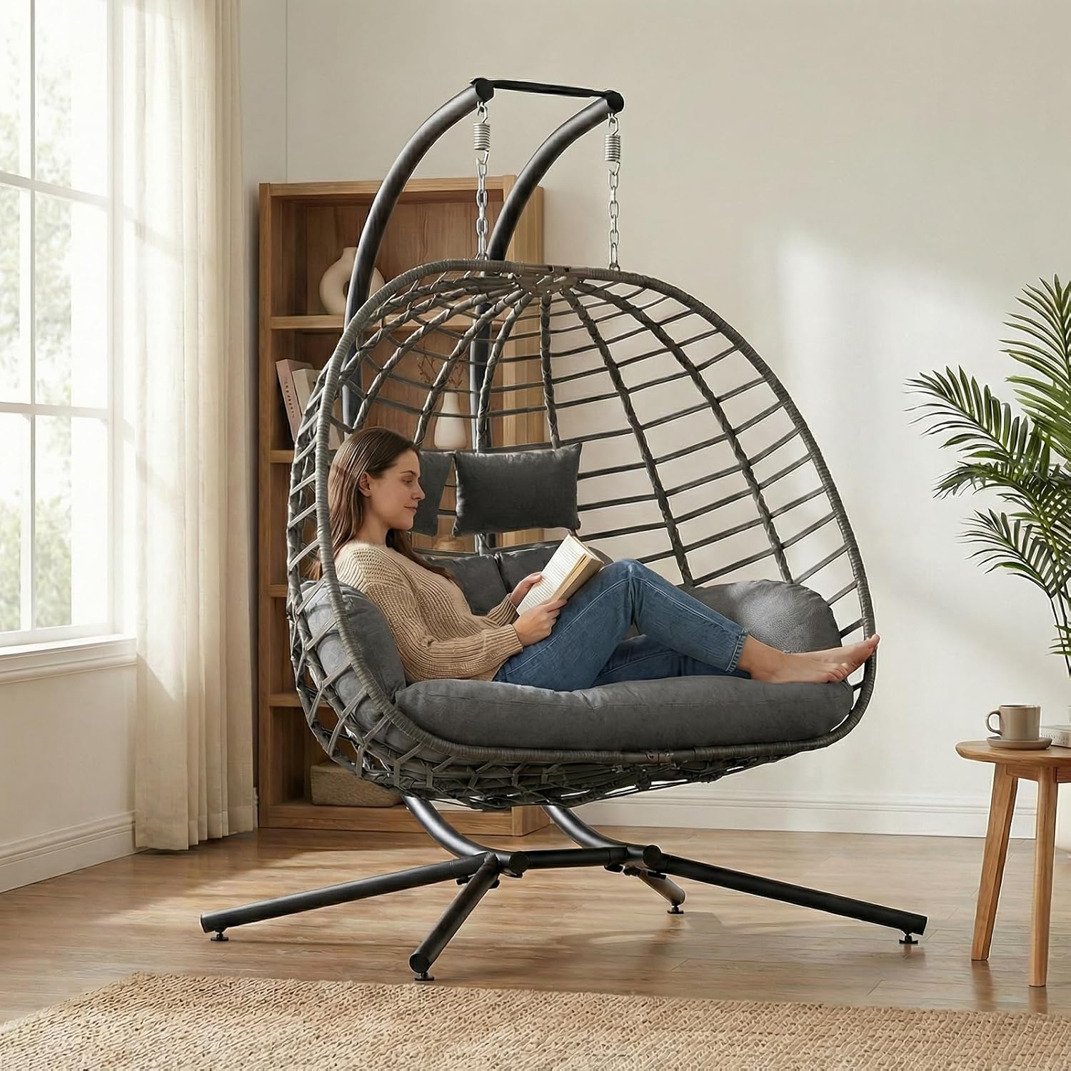 2 Person Egg Swing Chair with  - Outdoor Furniture Egg Chair recension och pris
