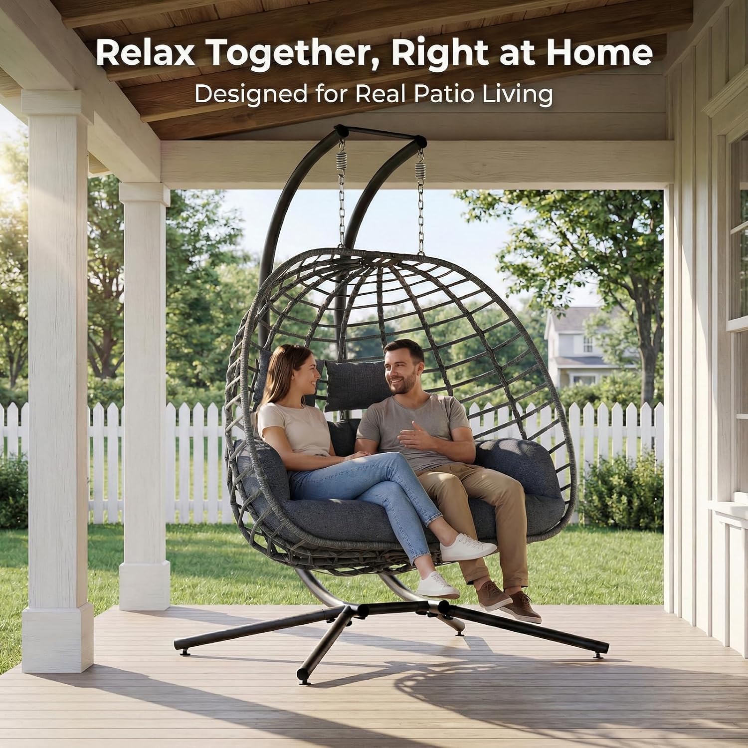 2 Person Egg Swing Chair with  - Outdoor Furniture Egg Chair recension och pris