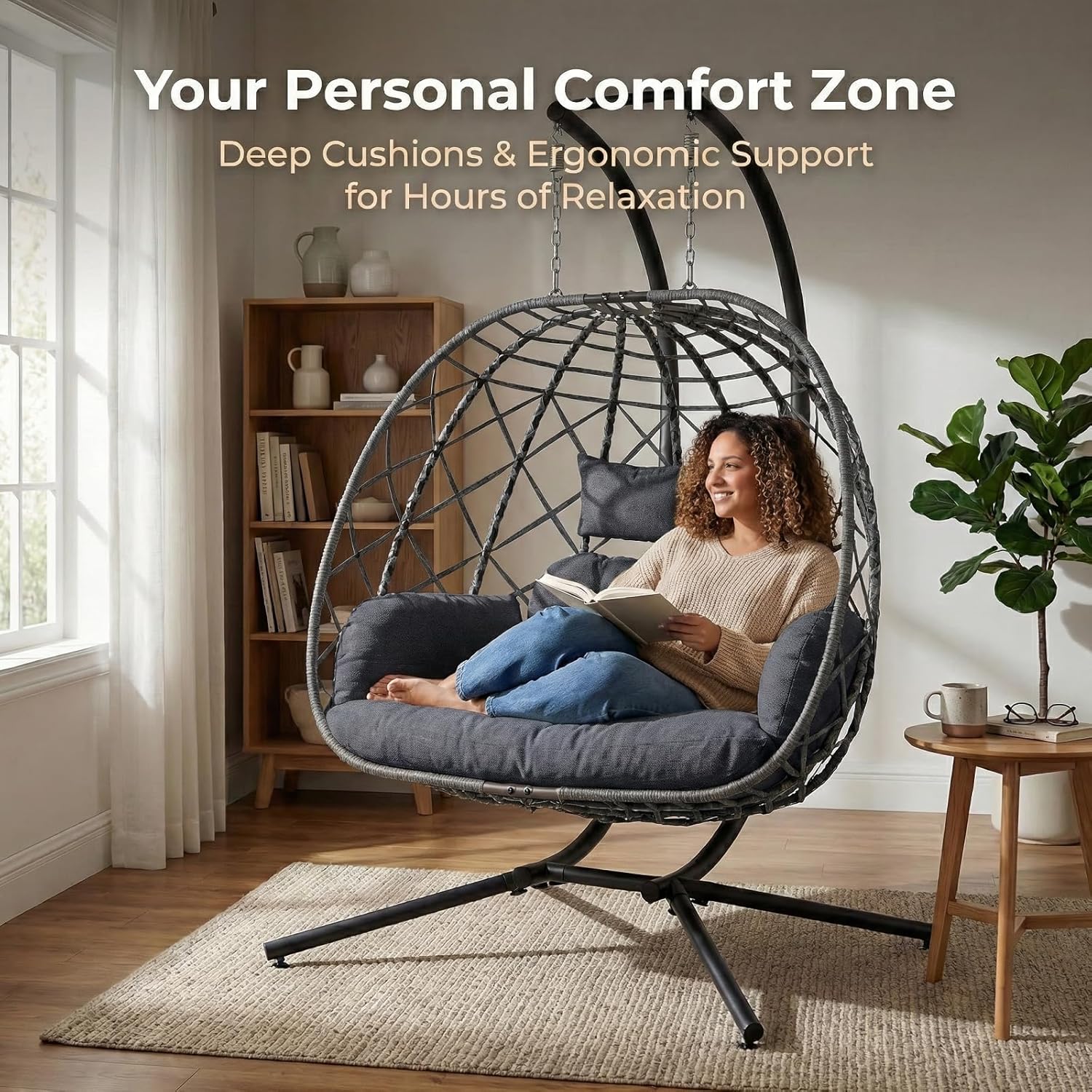 2 Person Egg Swing Chair with  - Outdoor Furniture Egg Chair recension och pris