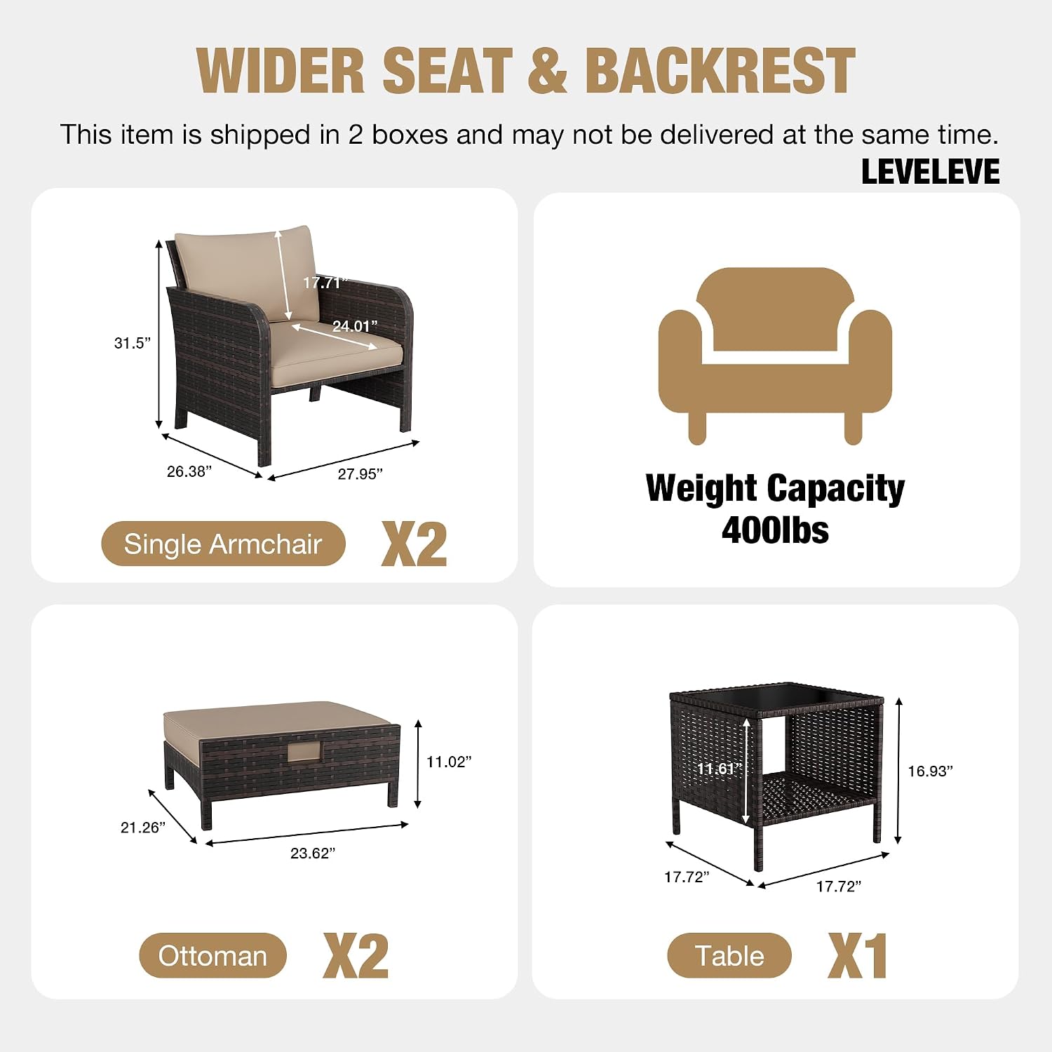 Patio 5 Piece Conversation Fur - Outdoor Furniture Bali recension och pris