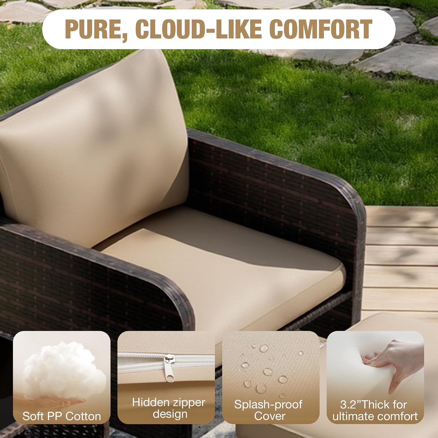 Patio 5 Piece Conversation Fur - Outdoor Furniture Bali recension och pris