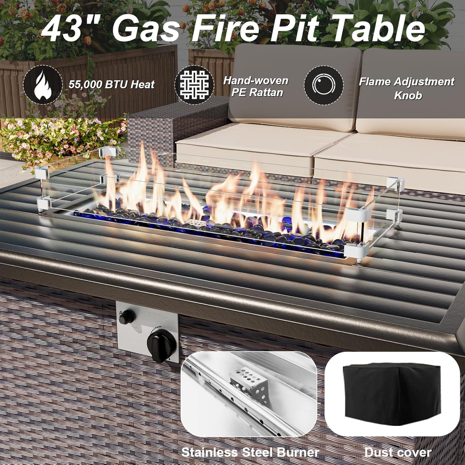 Patio Furniture Set with Fire  - Outdoor Furniture Set With Fire Pit recension och pris