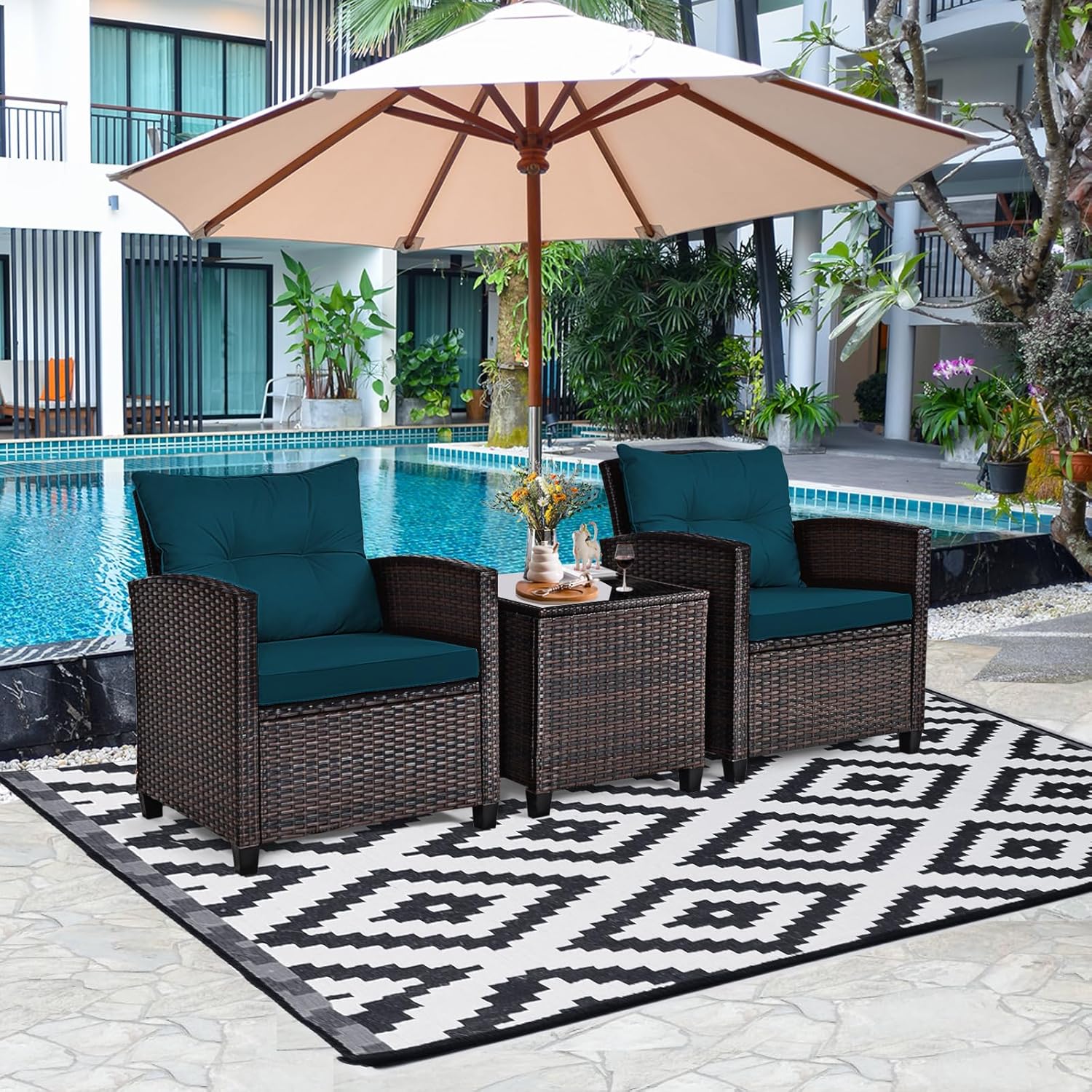 3 Pieces Patio Furniture Set,  - Outdoor Furniture Bali recension och pris
