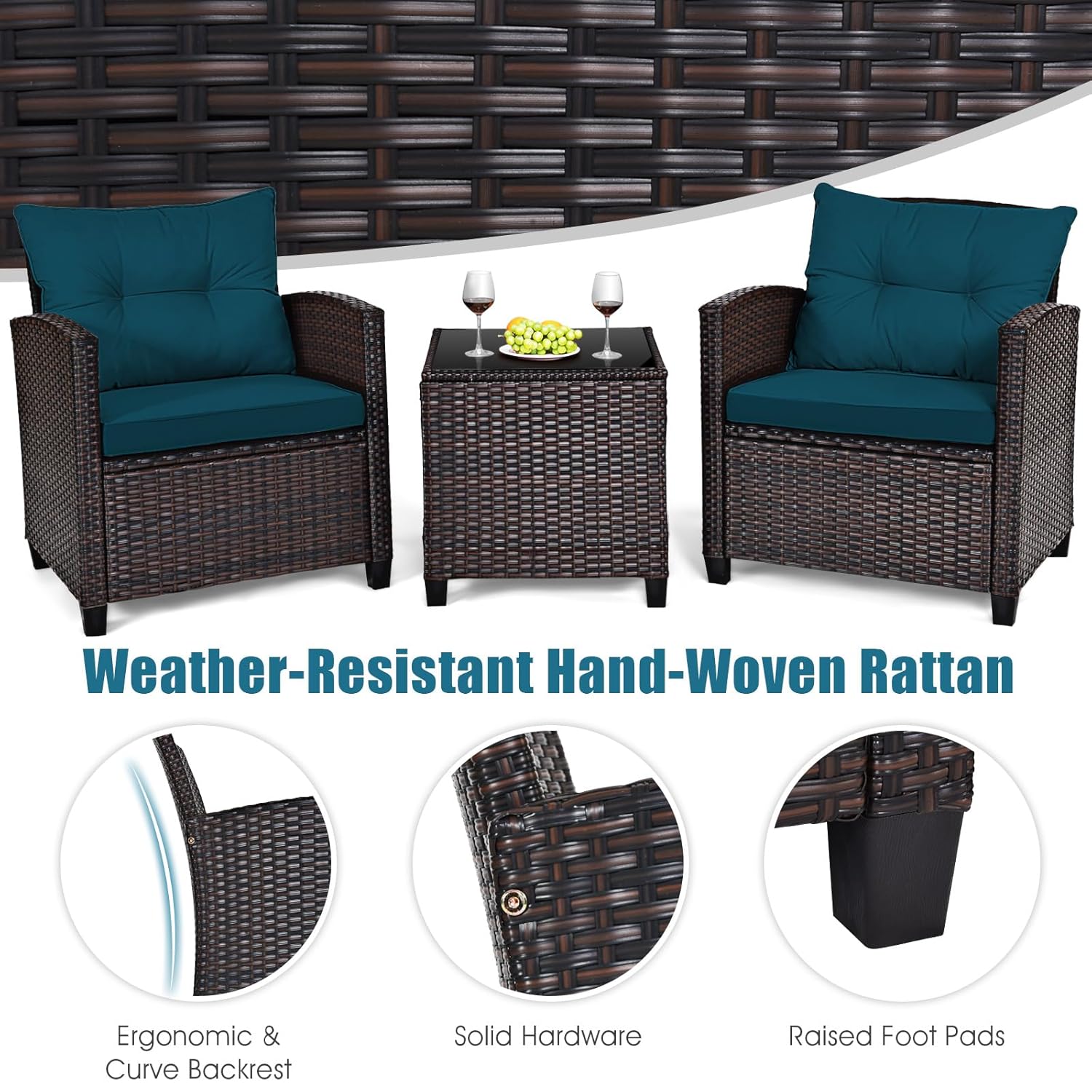 3 Pieces Patio Furniture Set,  - Outdoor Furniture Bali recension och pris