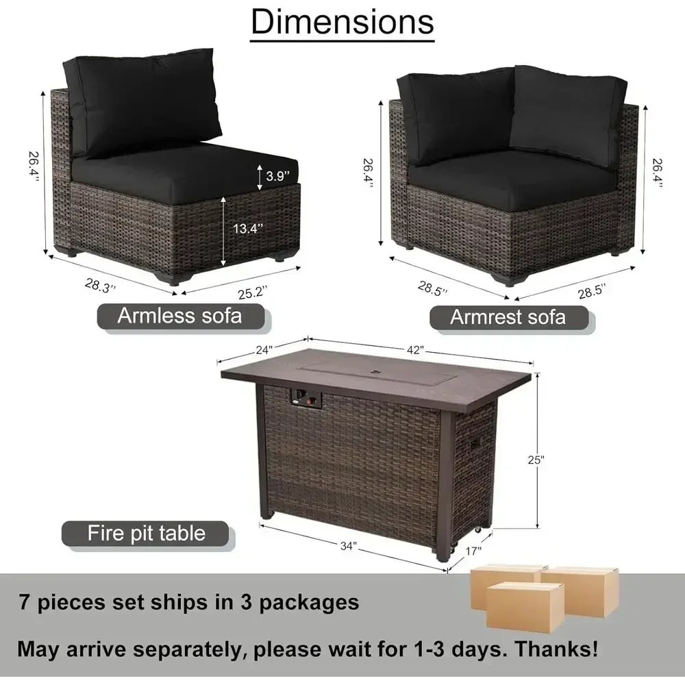 7-Piece Outdoor Patio Furnitur - Outdoor Furniture Set With Fire Pit recension och pris