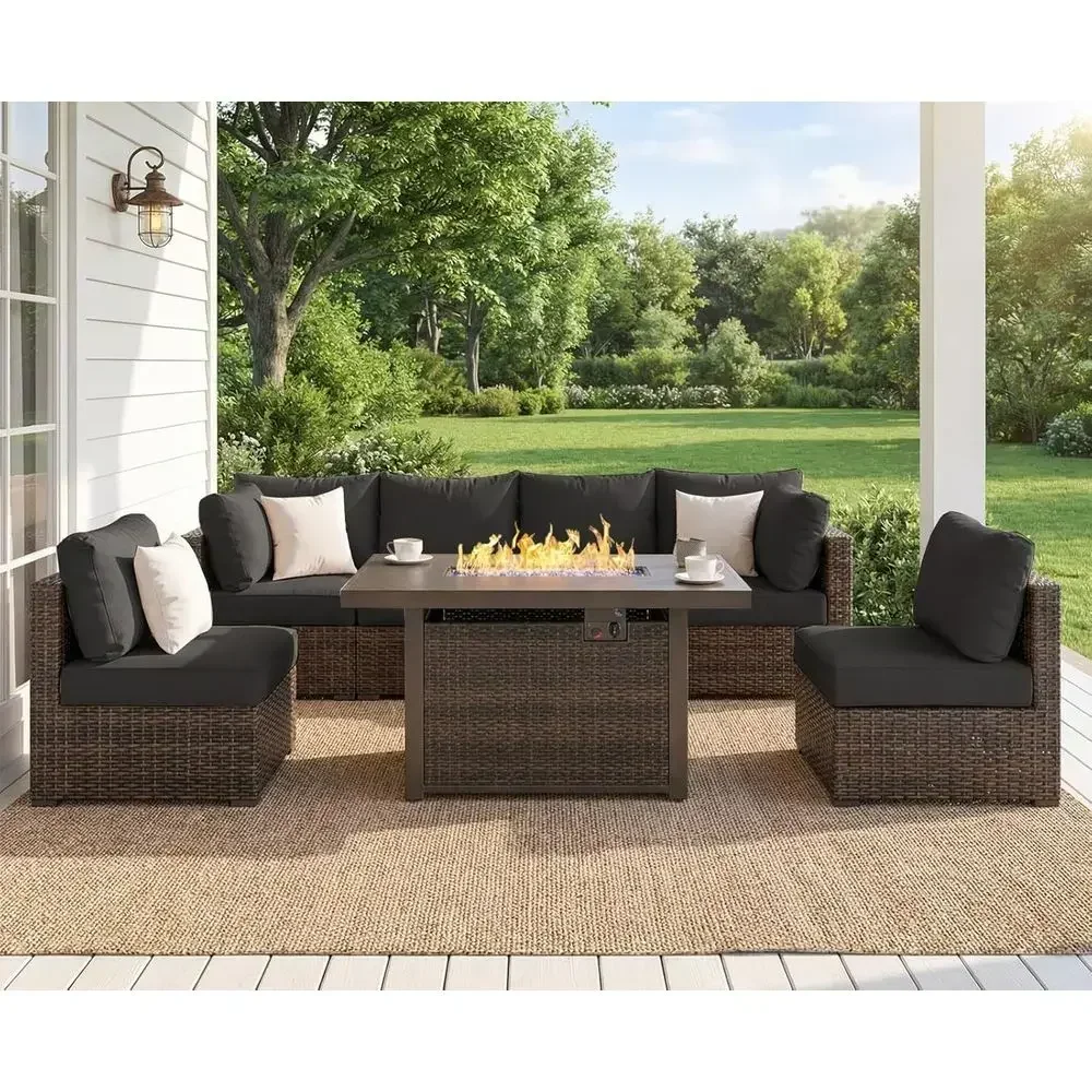 7-Piece Outdoor Patio Furnitur - Outdoor Furniture Set With Fire Pit recension och pris